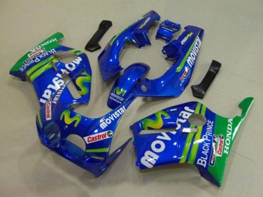 1988-1989 Honda CBR250RR MC19 Motorcycle Fairings - Blue Green White MoviStar Red Castrol UK