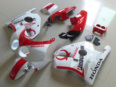 1990-1998 Honda CBR250RR MC22 Motorcycle Fairings - White Red Pramac Bridgestone UK