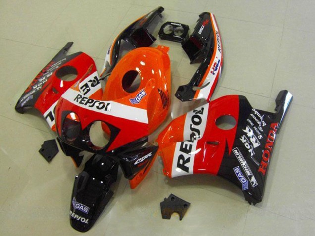 1990-1998 Honda CBR250RR MC22 Motorcycle Fairings - Orange White Red Glossy Black HRC Repsol UK