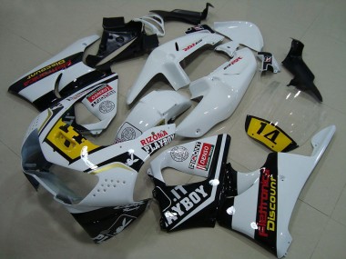 1998-1999 Honda CBR900RR 919 Motorcycle Fairings - White Yellow Glossy Black Playboy 14 UK