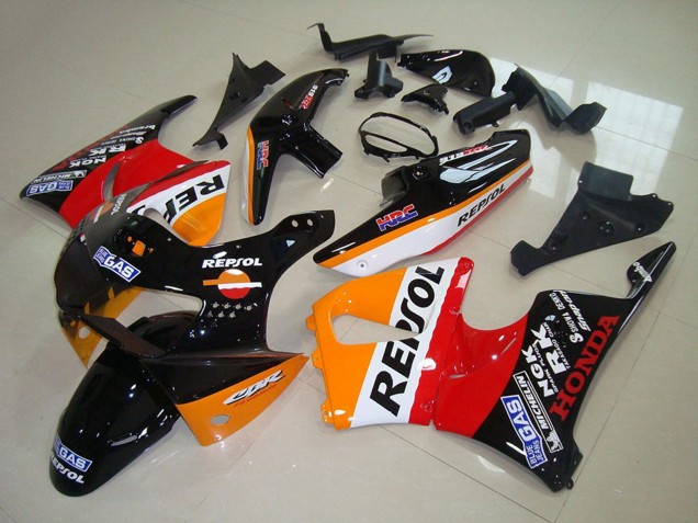 1998-1999 Honda CBR900RR 919 Motorcycle Fairings - Orange White Red Glossy Black Repsol UK