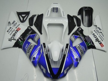 2000-2001 Yamaha YZF R1 Motorcycle Fairings - White Blue Black ENEOS Monster UK