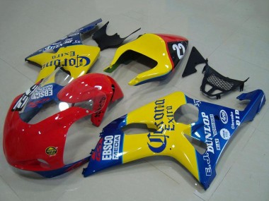 2000-2002 Suzuki GSXR 1000 Motorcycle Fairings - Yellow Red Blue Corona Racing UK
