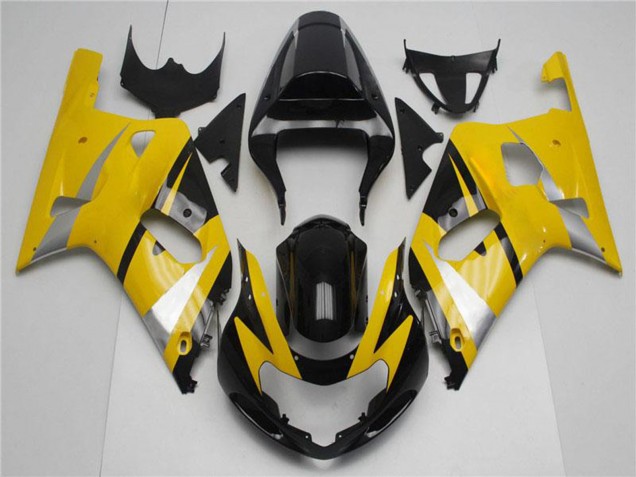2001-2003 Suzuki GSXR 600/750 Motorcycle Fairings - Yellow Silver Glossy Black UK