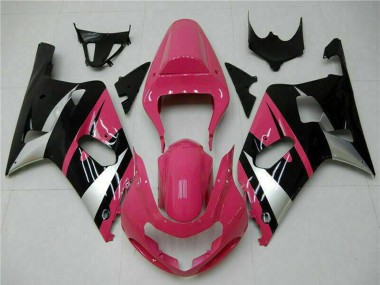 2001-2003 Suzuki GSXR 600/750 Motorcycle Fairings - Pink Silver Glossy Black UK