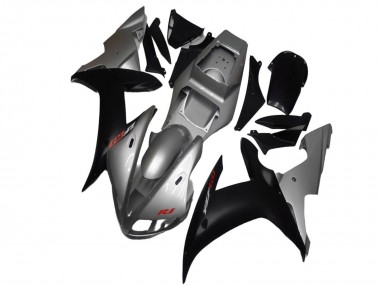 2002-2003 Yamaha YZF R1 Motorcycle Fairings - Silver Matte Black UK