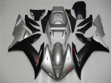 2002-2003 Yamaha YZF R1 Motorcycle Fairings - Silver Matte Black UK
