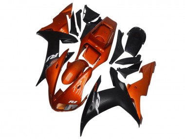 2002-2003 Yamaha YZF R1 Motorcycle Fairings - Orange Matte Black UK