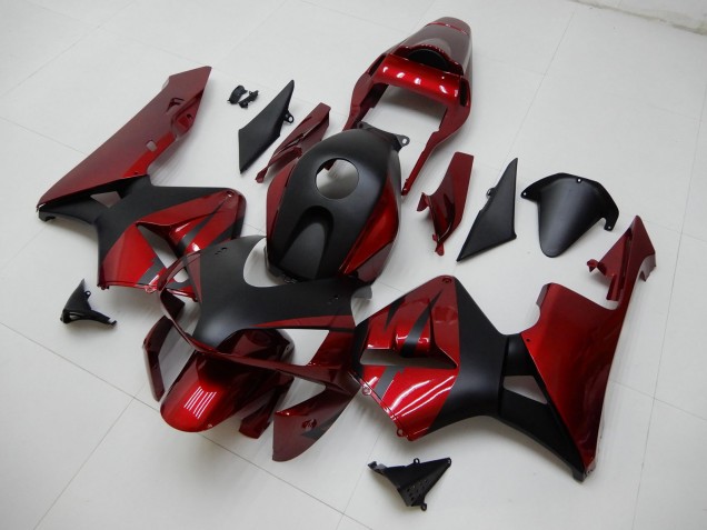 2003-2004 Honda CBR600RR Motorcycle Fairings - Red Matte Black Stripe UK