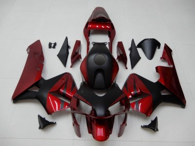 2003-2004 Honda CBR600RR Motorcycle Fairings - Red Matte Black Stripe UK