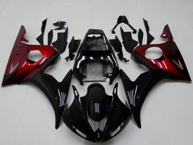 2003-2004 Yamaha YZF R6 Motorcycle Fairing Kits - Glossy Black Red UK