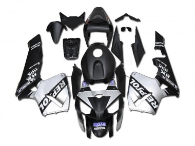 2005-2006 Honda CBR600RR Motorcycle Fairings - Black Silver Repsol UK