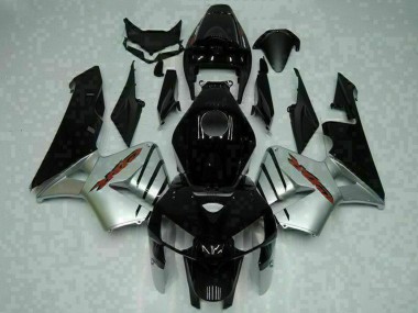 2005-2006 Honda CBR600RR Motorcycle Fairings - Glossy Black Silver UK