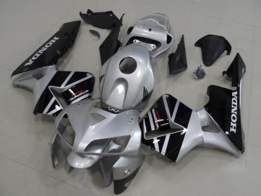 2005-2006 Honda CBR600RR Motorcycle Fairings - Silver Glossy Black UK