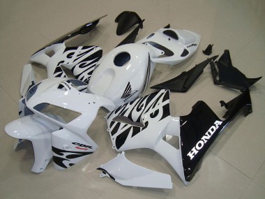 2005-2006 Honda CBR600RR Motorcycle Fairings - White Black Flame UK