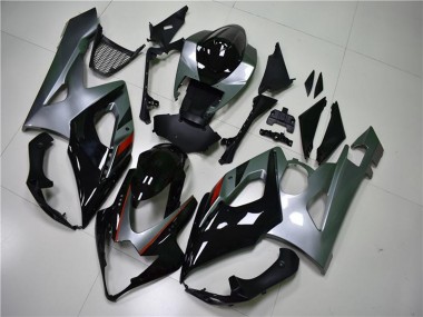 2005-2006 Suzuki GSXR 1000 Motorcycle Fairing - Glossy Black Silver UK