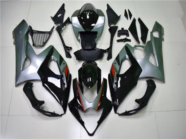 2005-2006 Suzuki GSXR 1000 Motorcycle Fairing - Glossy Black Silver UK