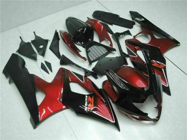 2005-2006 Suzuki GSXR 1000 Motorcycle Fairing - Red Glossy Black UK
