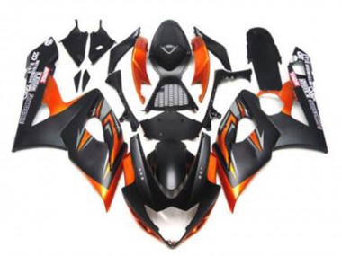 2005-2006 Suzuki GSXR 1000 Motorcycle Fairings - Glossy Black Matte Black Black Orange UK