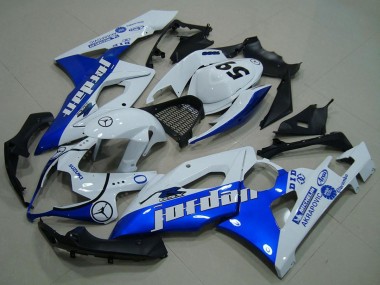 2005-2006 Suzuki GSXR 1000 Motorcycle Fairings - White Blue Jordan 59 UK