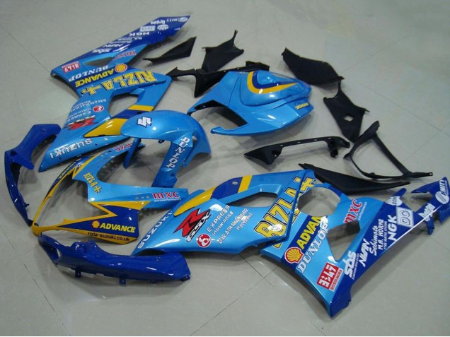 2005-2006 Suzuki GSXR 1000 Motorcycle Fairings - Blue Gold Rizla UK