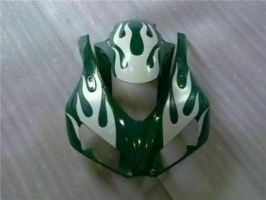 2006-2007 Honda CBR1000RR Motorcycle Fairings - White Green Flame UK