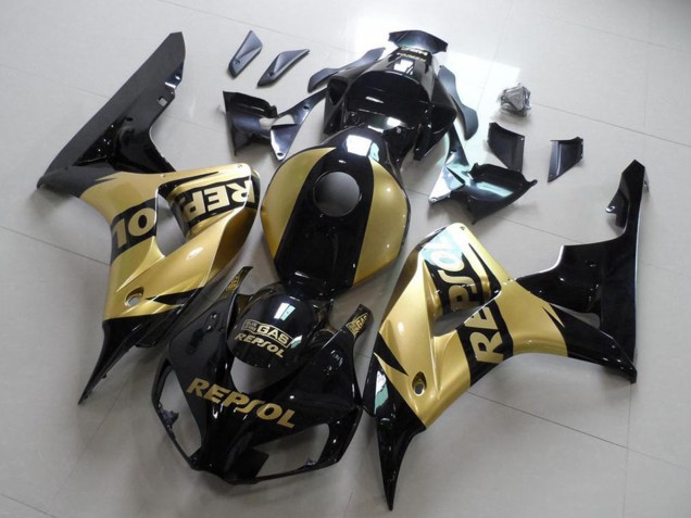 2006-2007 Honda CBR1000RR Motorcycle Fairings - Glossy Black Gold Repsol UK