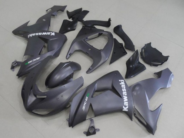 2006-2007 Kawasaki ZX10R Motorcycle Fairings - Matte Grey White Decal UK