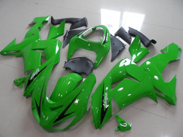 2006-2007 Kawasaki ZX10R Motorcycle Fairings - Green Black Stripe UK