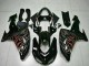 2006-2007 Kawasaki ZX10R Motorcycle Fairing Kits - Glossy Black Red Flame UK