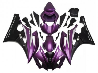2006-2007 Yamaha YZF R6 Motorcycle Fairings - Purple Matte Black Santander UK