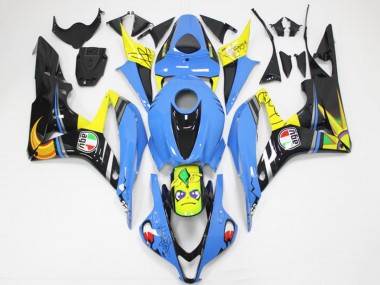 2007-2008 Honda CBR600RR Motorcycle Fairings - Light Blue Yellow Glossy Black Shark UK