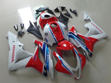 2007-2008 Honda CBR600RR Motorcycle Fairings - White Red Light Blue HRC UK