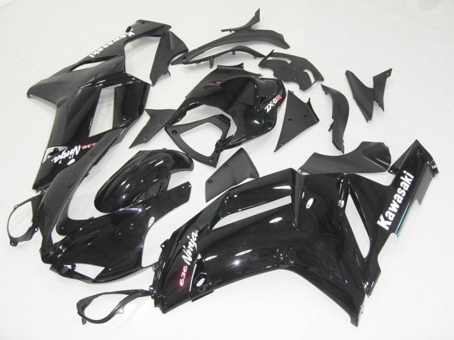 2007-2008 Kawasaki ZX6R Motorcycle Fairings - Glossy Black UK