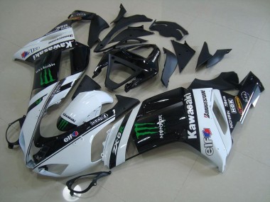 2007-2008 Kawasaki ZX6R Motorcycle Fairings - White Monster UK
