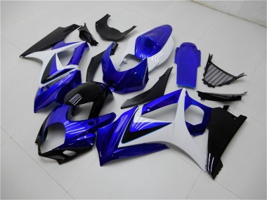 2007-2008 Suzuki GSXR 1000 Motorcycle Fairings - White Blue Black No Decal UK