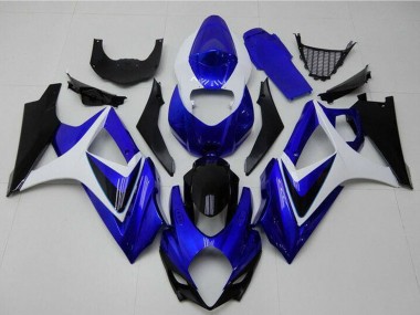2007-2008 Suzuki GSXR 1000 Motorcycle Fairings - White Blue Black No Decal UK