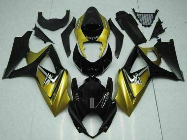 2007-2008 Suzuki GSXR 1000 Motorcycle Fairings - Gold Glossy Black Silver Decal UK