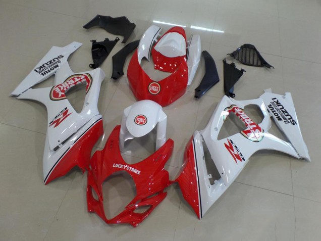2007-2008 Suzuki GSXR 1000 Motorcycle Fairing - White Red Lucky Strike UK