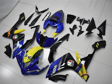 2007-2008 Yamaha YZF R1 Motorcycle Fairings - Blue Yellow Black Shark UK