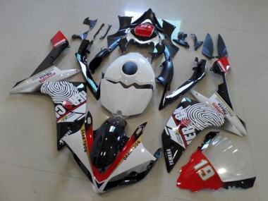 2007-2008 Yamaha YZF R1 Motorcycle Fairings - White Red Black Yellow Dark Dog UK