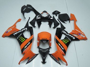 2008-2010 Kawasaki ZX10R Motorcycle Fairings - Orange Black Green Monster UK