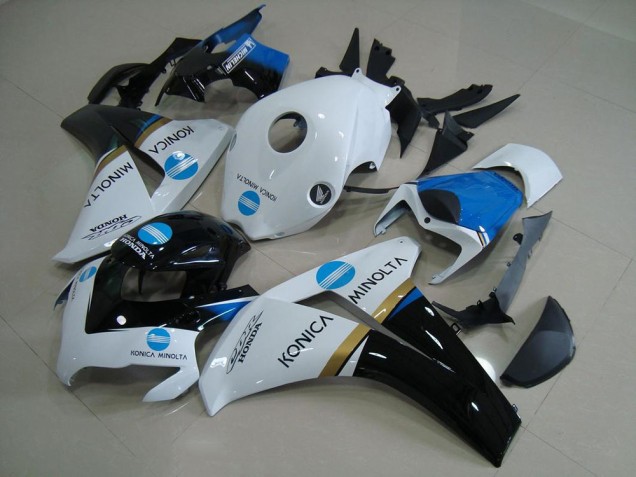 2008-2011 Honda CBR1000RR Motorcycle Fairings - White Blue Glossy Black Konica Minolta UK
