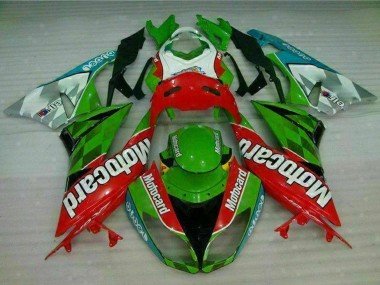 2009-2012 Kawasaki ZX6R Motorcycle Fairings - Green White Red Black Blue Motocard UK