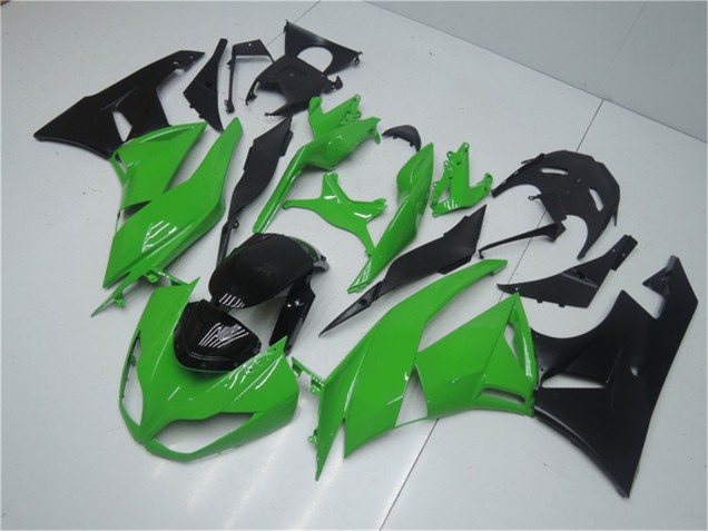 2009-2012 Kawasaki ZX6R Motorcycle Fairing Kits - Green Glossy Black UK