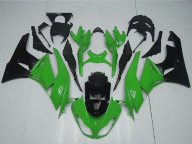 2009-2012 Kawasaki ZX6R Motorcycle Fairing Kits - Green Glossy Black UK