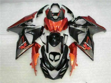 2009-2016 Suzuki GSXR 1000 Motorcycle Fairings - Orange Glossy Black UK