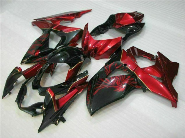 2009-2016 Suzuki GSXR 1000 Motorcycle Fairings - Red Glossy Black UK