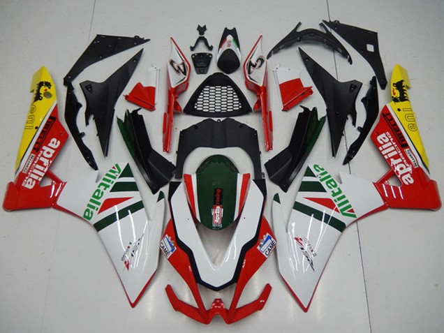 2009-2015 Aprilia RSV4 1000 Motorcycle Fairings - White Red Green Yellow Black Alitalia UK