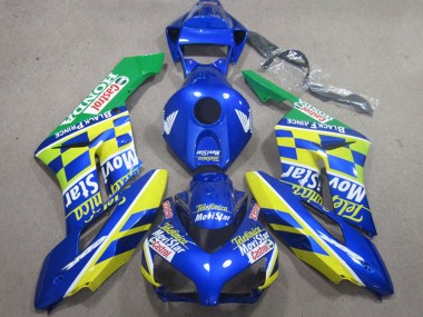 2004-2005 Honda CBR1000RR Motorcycle Fairings - Blue Yellow Green Telefonica MoviStar Castrol UK